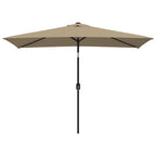 Vidaxl parasol met metalen paal 300x200 cm taupe