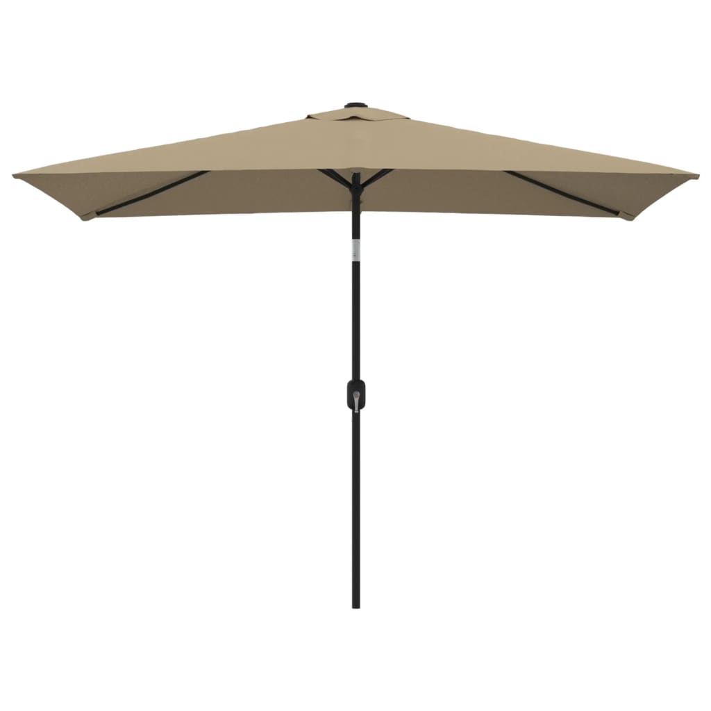 Vidaxl parasol met metalen paal 300x200 cm taupe