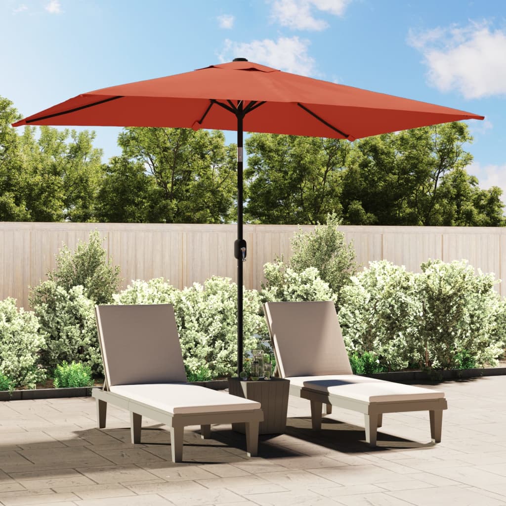 Vidaxl parasol met metalen paal 300x200 cm terracotta