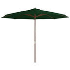 Vidaxl parasol met houten paal 350 cm groen