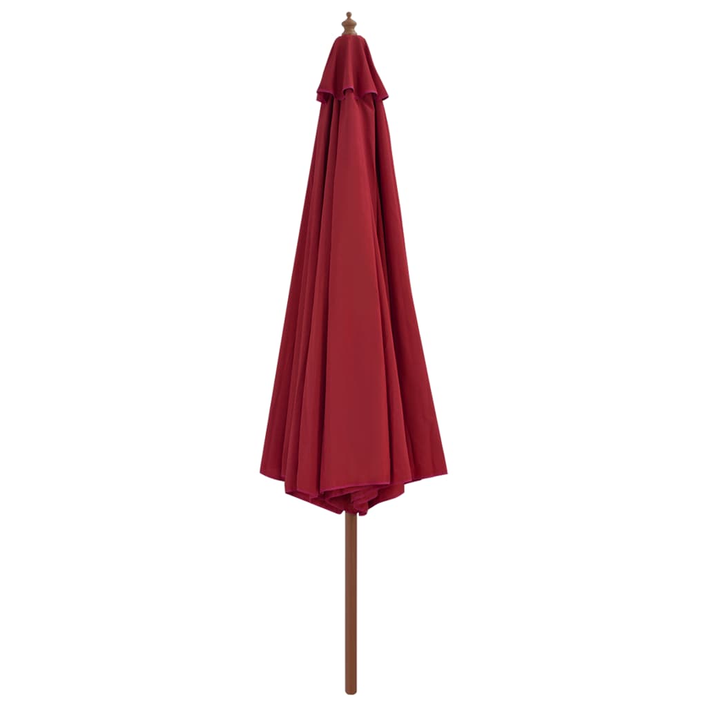 Vidaxl parasol met houten paal 350 cm bordeauxrood