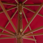 Vidaxl parasol met houten paal 350 cm bordeauxrood