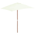Vidaxl parasol met houten paal 150x200 cm zandkleurig