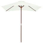 Vidaxl parasol met houten paal 150x200 cm zandkleurig