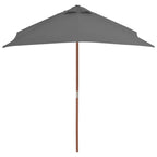 Vidaxl parasol met houten paal 150x200 cm antraciet