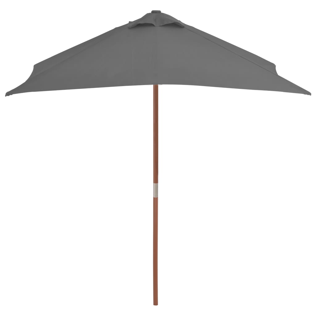 Vidaxl parasol met houten paal 150x200 cm antraciet