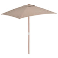 Vidaxl parasol met houten paal 150x200 cm taupe