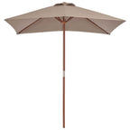 Vidaxl parasol met houten paal 150x200 cm taupe