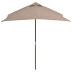 Vidaxl parasol met houten paal 150x200 cm taupe