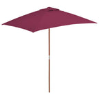 Vidaxl parasol met houten paal 150x200 cm bordeauxrood