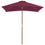 Vidaxl parasol met houten paal 150x200 cm bordeauxrood