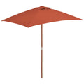 Vidaxl parasol met houten paal 150x200 cm terracottakleurig