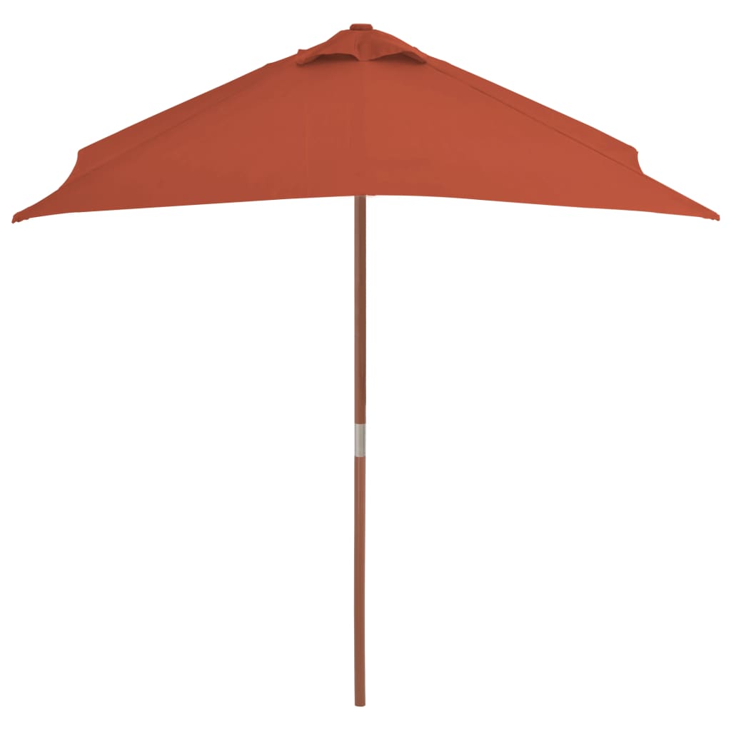 Vidaxl parasol met houten paal 150x200 cm terracottakleurig