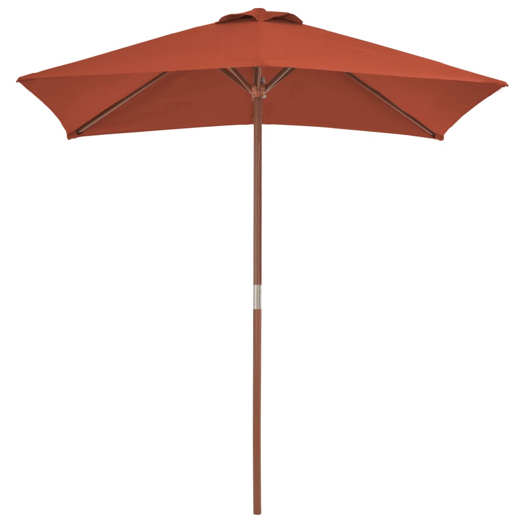 Vidaxl parasol met houten paal 150x200 cm terracottakleurig