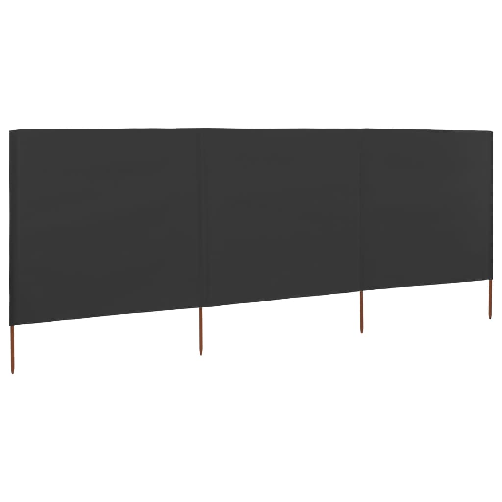 VidaXL Windscherm 3-panelen 400x120 cm stof antraciet