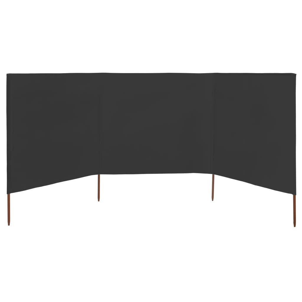 VidaXL Windscherm 3-panelen 400x120 cm stof antraciet