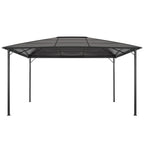 VidaXL Prieel met dak 4x3x2,6 m aluminium zwart