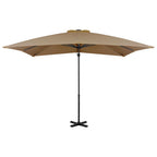 Vidaxl zweefparasol met aluminium paal 250x250 cm taupe
