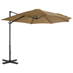 Vidaxl zweefparasol met aluminium paal 300 cm taupe