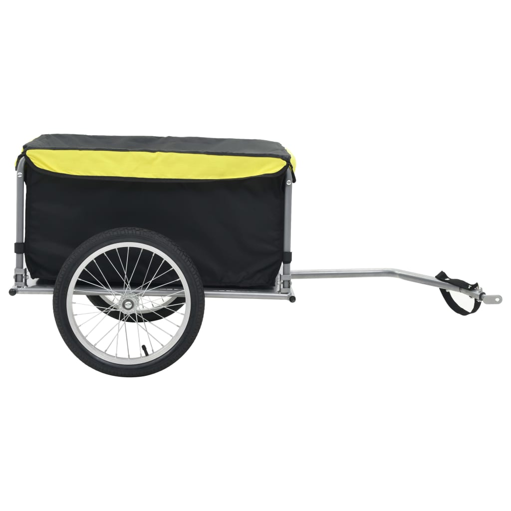 Vidaxl fietstrailer 65 kg zwart en geel