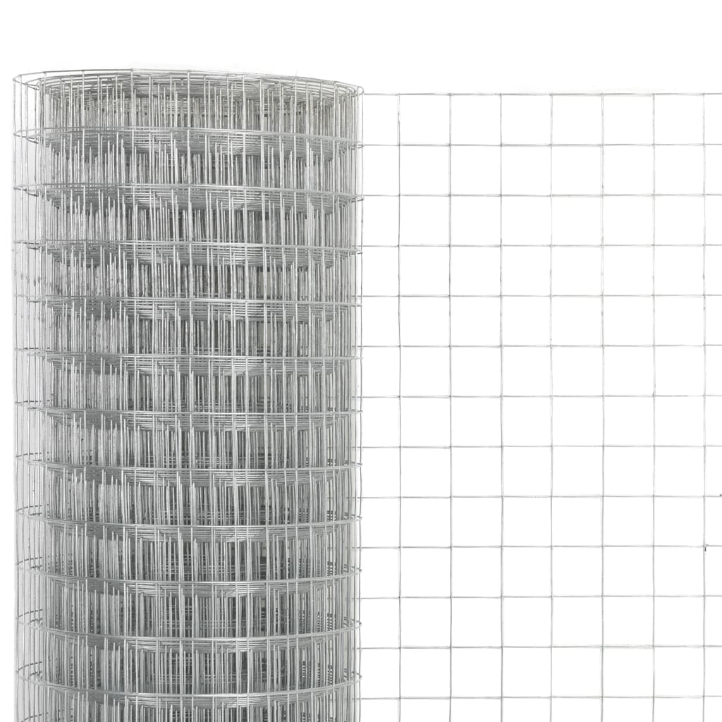 Vidaxl kippengaas 25x1,5 m gegalvaniseerd staal zilverkleurig