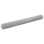 Vidaxl kippengaas 25x1,5 m gegalvaniseerd staal zilverkleurig