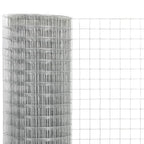 Vidaxl kippengaas 25x1,5 m gegalvaniseerd staal zilverkleurig