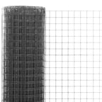 Vidaxl kippengaas 25x1,5 m staal met pvc coating grijs