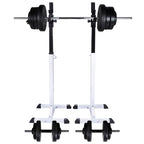 VidaXL Halter- squatrek met halterset 60,5 kg