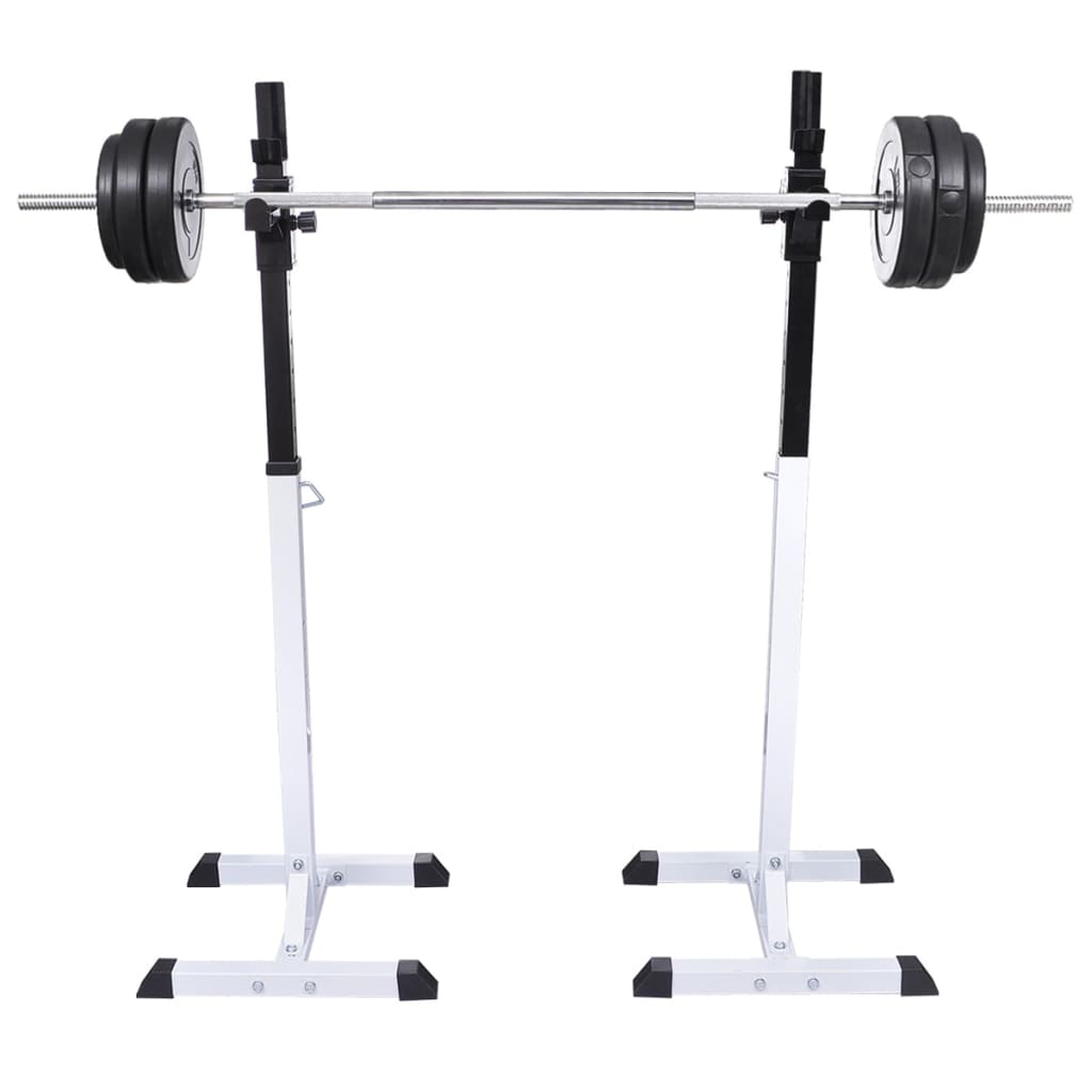 VidaXL Halter- squatrek met halterset 60,5 kg
