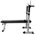 VidaXL Trainingsbank met gewichtenrek en halterset 60,5 kg