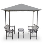 VidaXL Tuinpaviljoen met tafel en bankjes 2,5x1,5x2,4 m antraciet