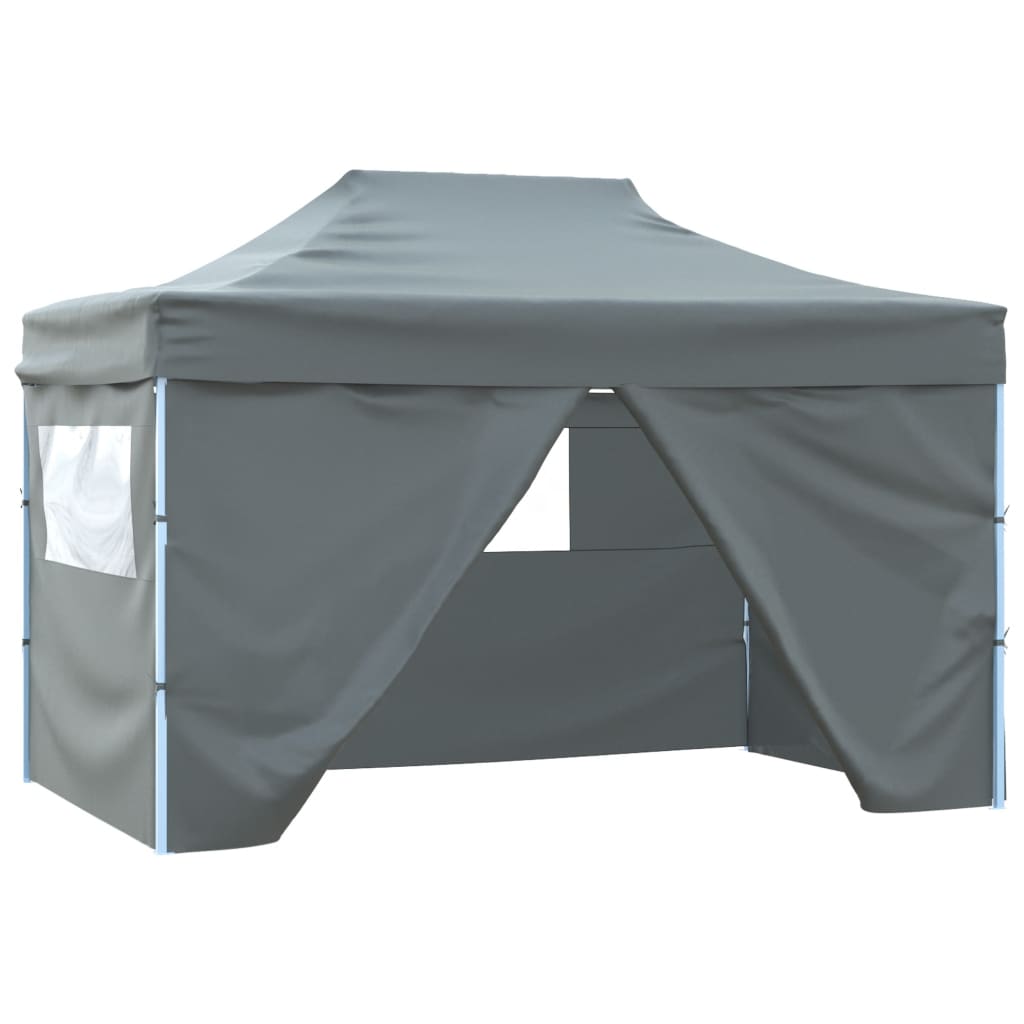 Vidaxl vouwtent pop-up met 4 zijwanden 3x4,5 m antraciet