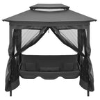VidaXL Schommelbank voor buiten met dak 220x160x240 cm staal antraciet
