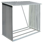 Vidaxl haardhoutschuur 163x83x154 cm gegalvaniseerd staal grijs