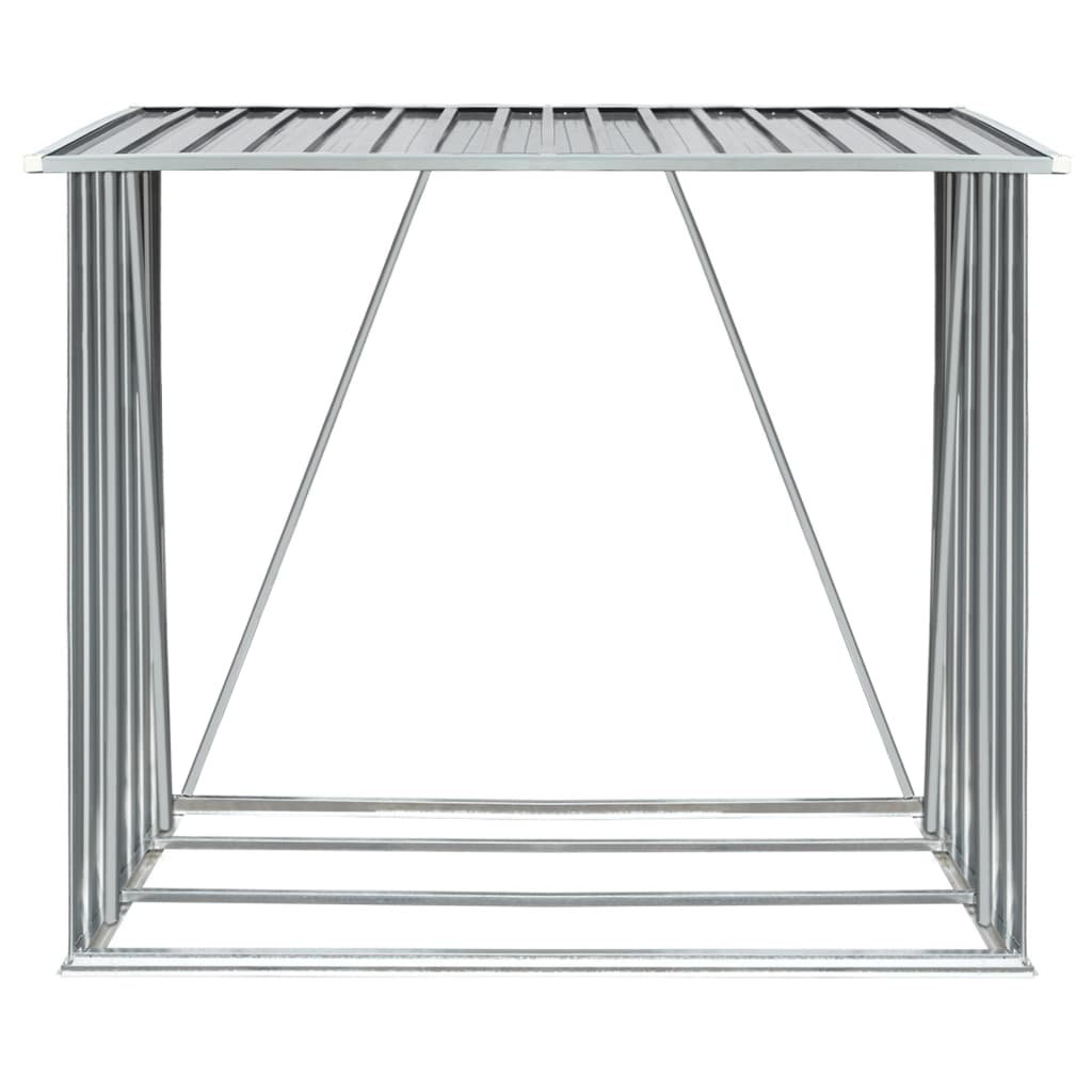 Vidaxl haardhoutschuur 163x83x154 cm gegalvaniseerd staal grijs
