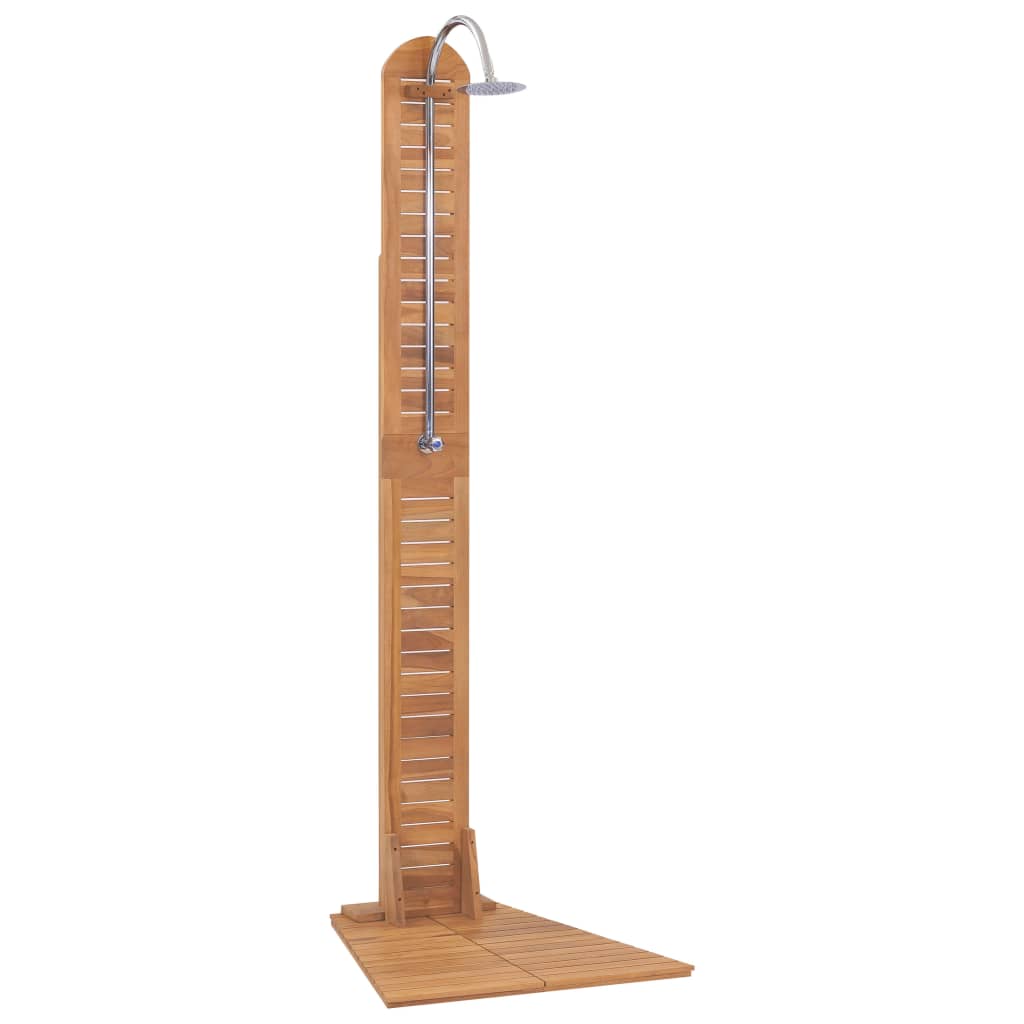 Vidaxl buitendouche 70x75x204 cm massief teakhout