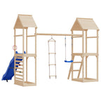 Vidaxl schommelzitje met touwladder en klimstenen pe blauw