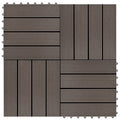 VidaXL Terrastegels 30x30 cm 1 m² HKC donkerbruin 11 st