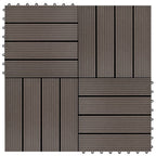 VidaXL Terrastegels 30x30 cm 1 m² HKC donkerbruin 11 st