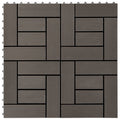 Vidaxl terrastegels 30x30 cm 1 m² hkc donkerbruin 11 st