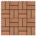 VidaXL Terrastegels 30x30 cm 1 m² HKC teakkleur 11 st