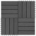 VidaXL Terrastegels diep reliëf 30x30 cm 1 m² HKC zwart 11 st