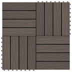 Vidaxl terrastegels diep reliëf 30x30 cm 1 m² hkc donkerbruin 11 st