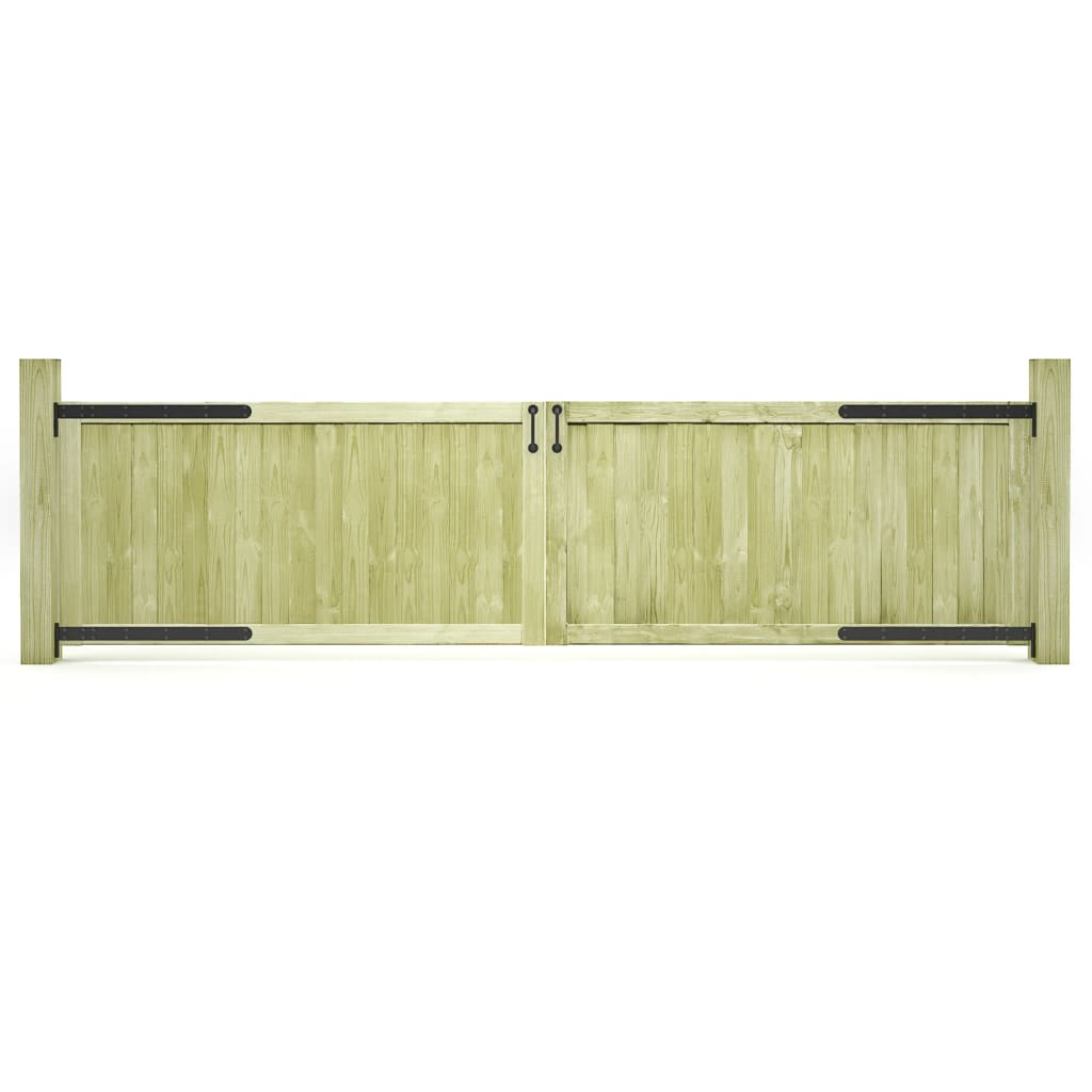 VidaXL Poorten 2 st 300x75 cm geïmpregneerd grenenhout