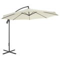 VidaXL Zweefparasol met stalen paal 300 cm zandkleurig