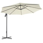 VidaXL Zweefparasol met stalen paal 300 cm zandkleurig