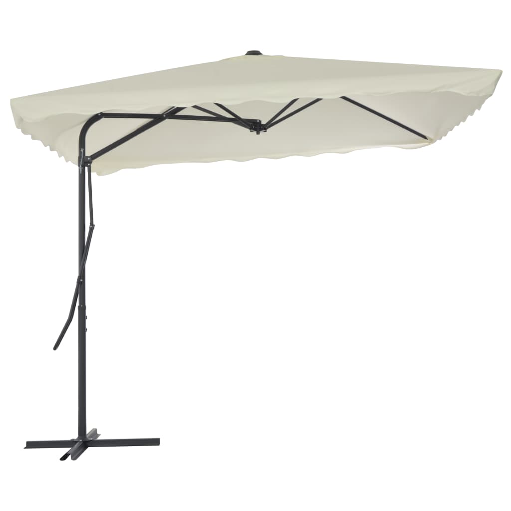 VidaXL Parasol met stalen paal 250x250 cm zandkleurig