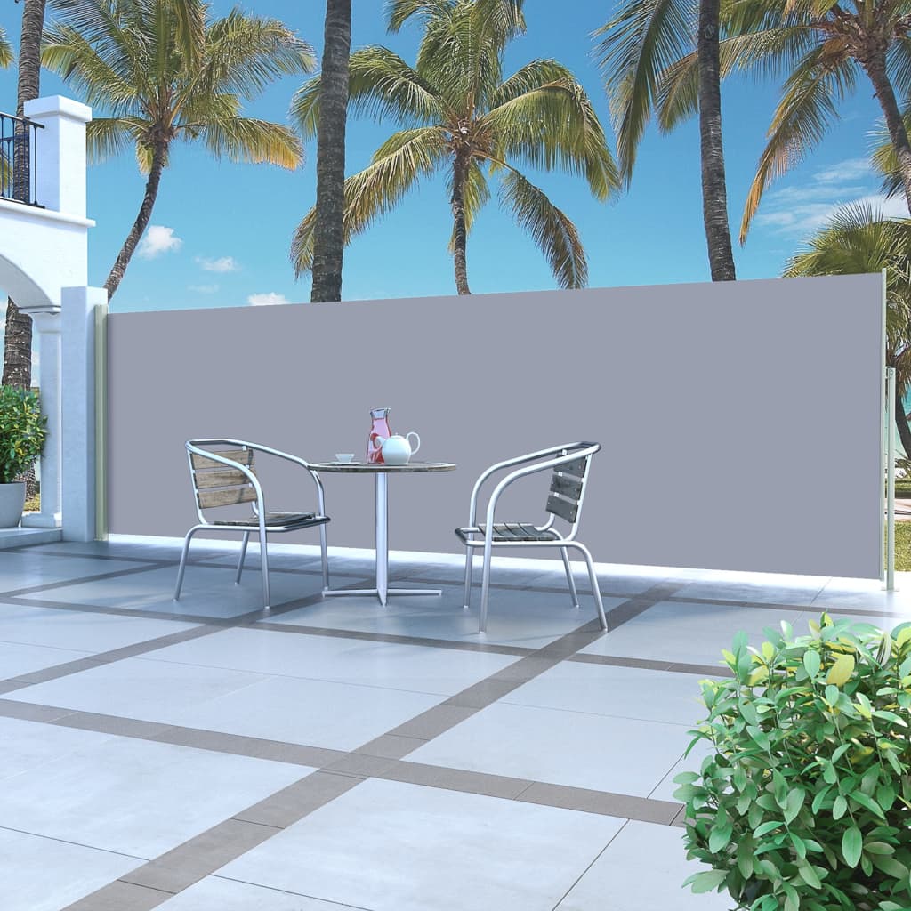 Vidaxl windscherm uittrekbaar 160x500 cm grijs