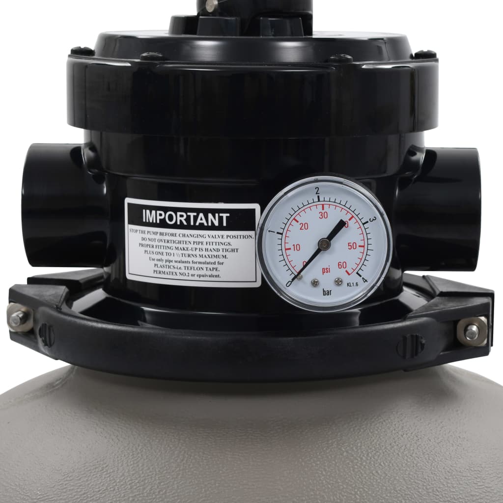 Vidaxl zwembadzandfilter met 4-positie ventiel 350 mm grijs
